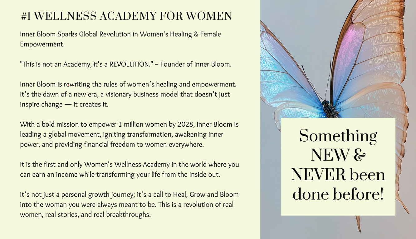 Inner Bloom is the first Women's Wealth & Wellbeing Academy with Master Resell Rights.