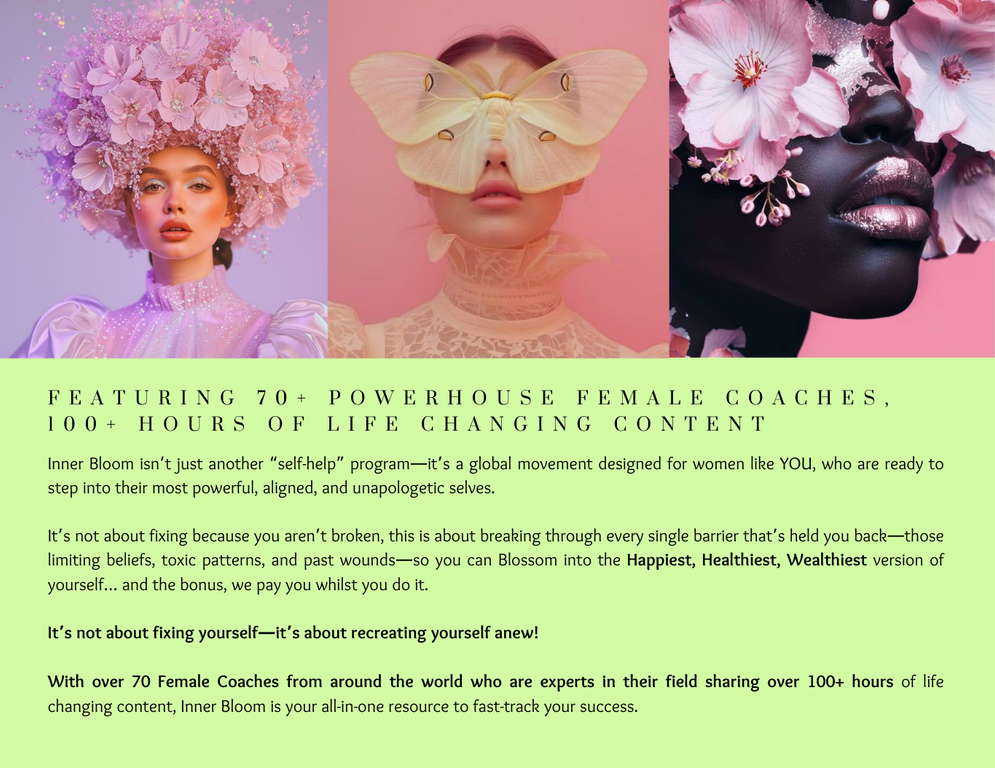 Inner Bloom is the first Women's Wealth & Wellbeing Academy with Master Resell Rights.