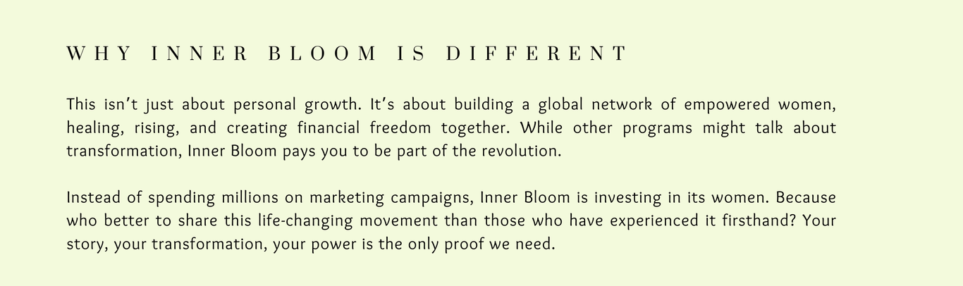 Inner Bloom is the first Women's Wealth & Wellbeing Academy with Master Resell Rights.